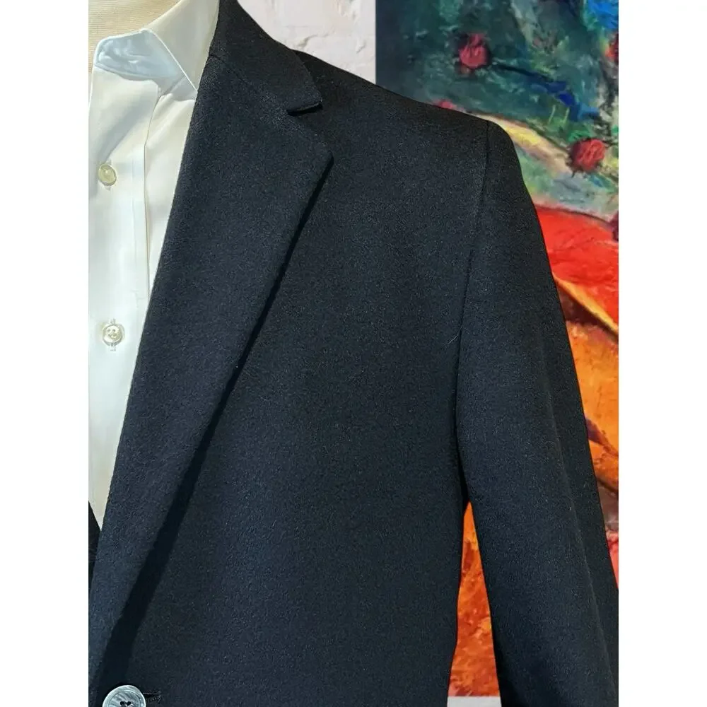 Kenneth Cole Mens 44L Dark Navy Blue Walking Topcoat Overcoat - Picture 4 of 15